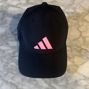 Adidas men’s Black Cap with Pink Logo